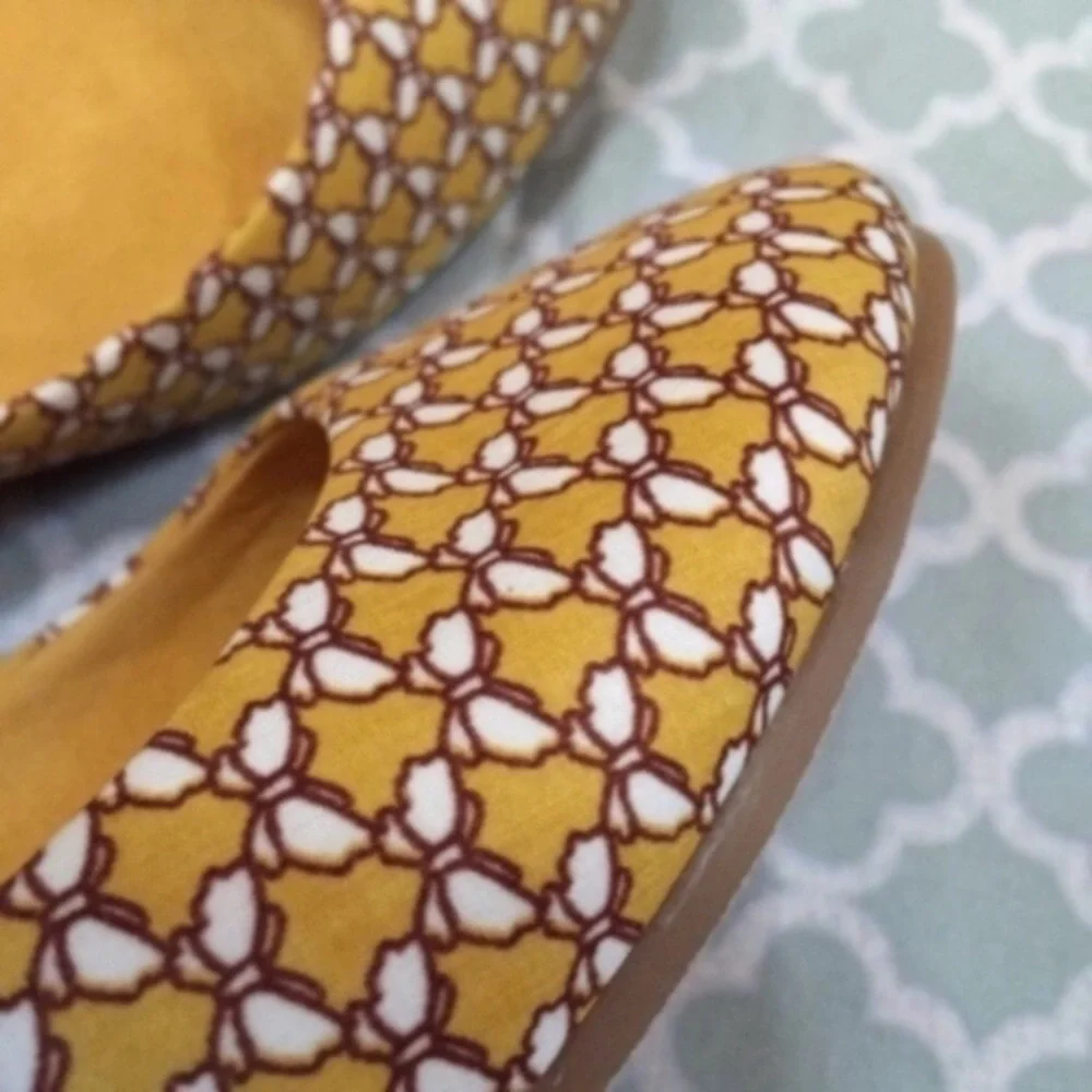BC Mustard Butterfly Print Flats 8